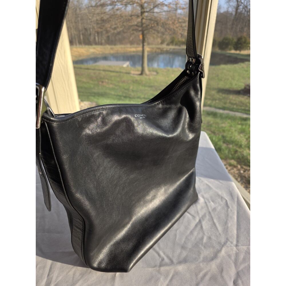 Coach Legacy Shoulder Bag Black Leather Authentic Purse AS IS Hobo Bag Satchel - Picture 6 of 16